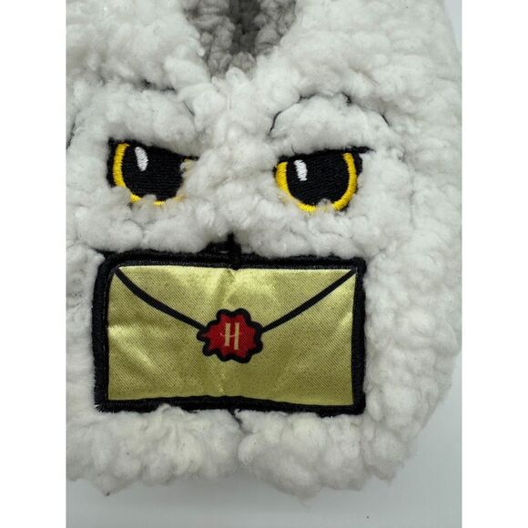 Harry Potter Owl Fuzzy Slippers Size ( small 4-7) White/Grey Lounge Comfy Warm - Picture 4 of 4